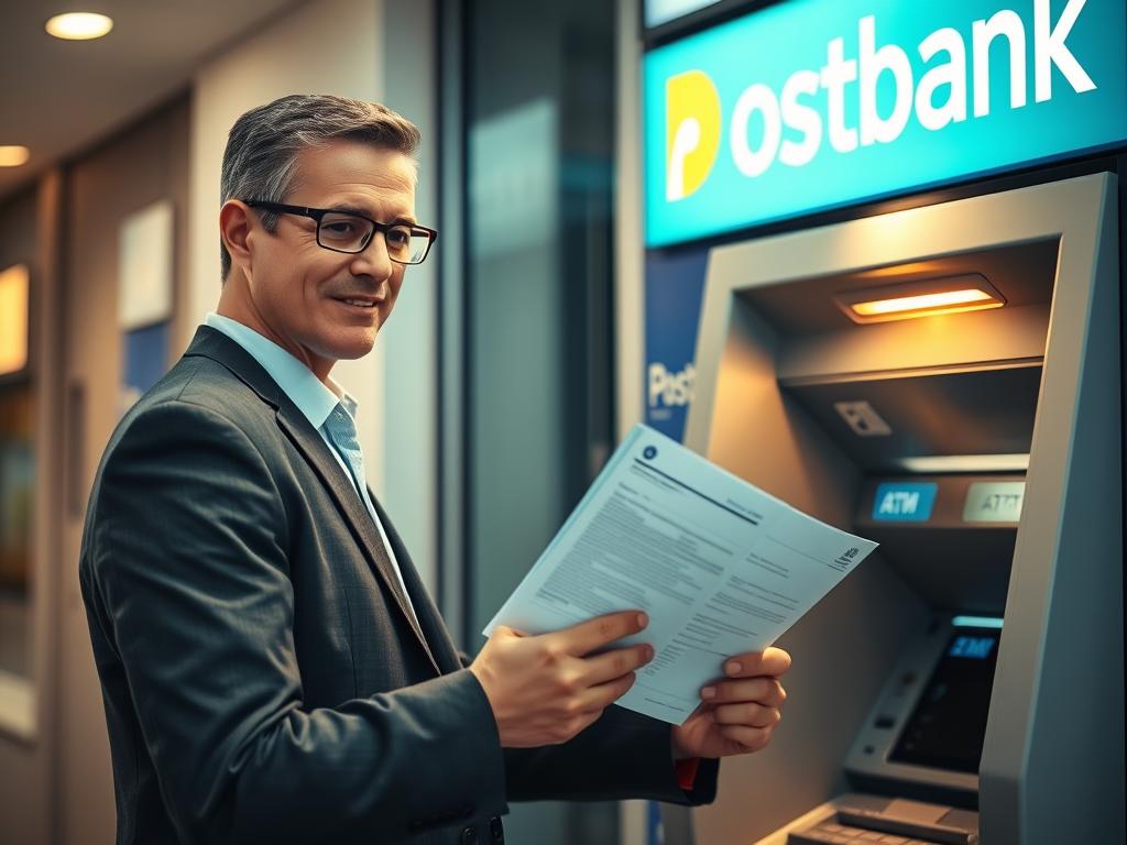 Postbank Bargeld abheben Dokumente