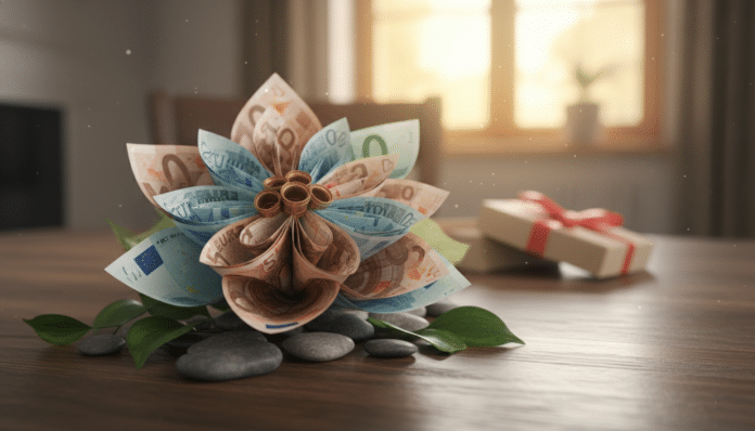 Blume falten Geld