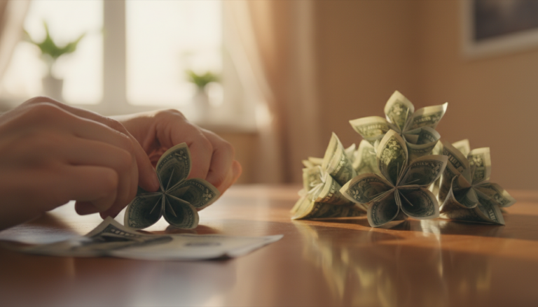 Geld falten Blume